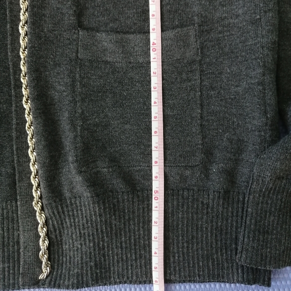 Hermes styled gold chain grey cardigans sweater - Picture 10 of 16